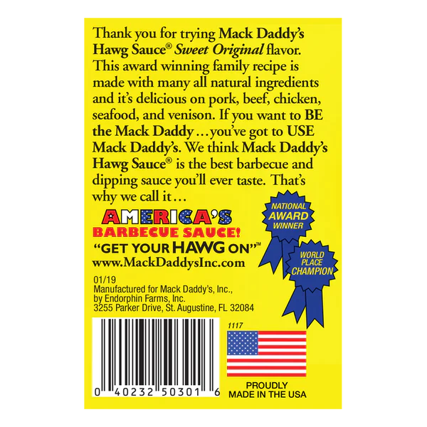Mack Daddys Hawg Sauce Sweet Original